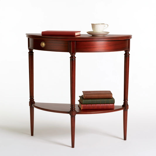 Console d'entrée aux lignes épurées, coloris brun rougeâtre