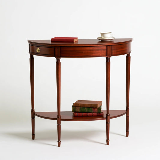 Console d'entrée aux lignes épurées, coloris brun rougeâtre