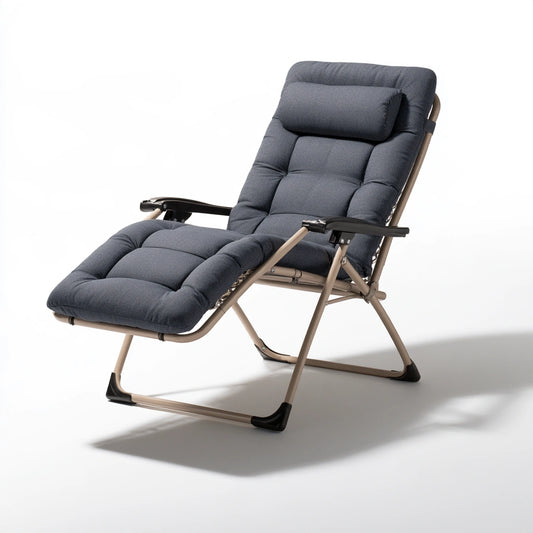 Fauteuil relax pliant aux lignes épurées, coloris gris