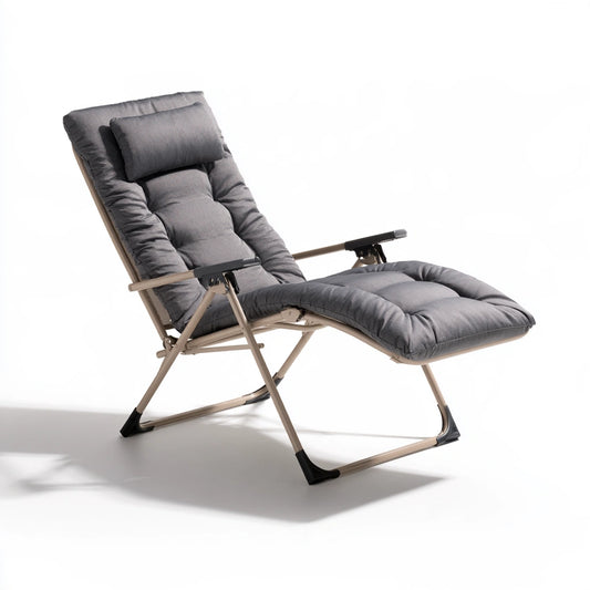 Fauteuil relax pliant aux lignes épurées, coloris gris