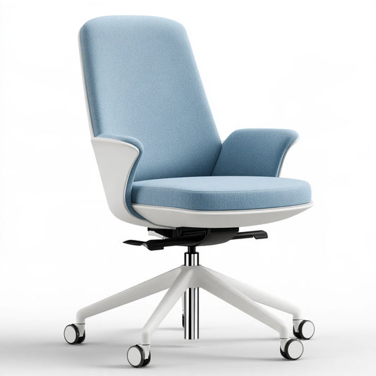 Fauteuil de bureau ergonomique en maille respirante, coloris bleu clair