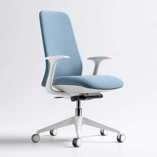 Fauteuil de bureau ergonomique en maille respirante, coloris bleu clair